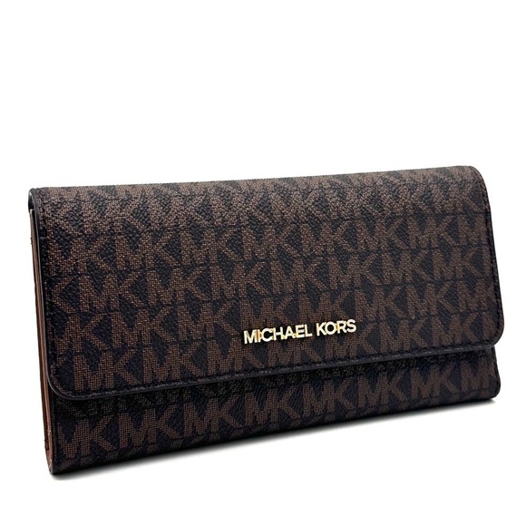 Michael Kors Large Trifold Wallet Brown - Picture 3 of 7